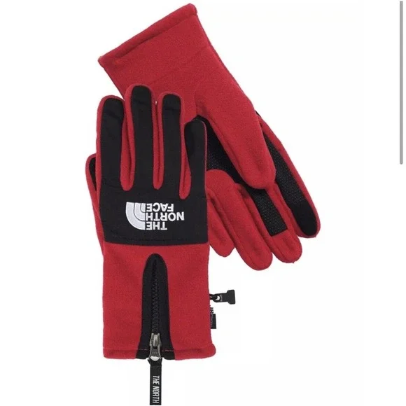 The Northface Denali ETIP Gloves Size Large Red/Black - Picture 3 of 3